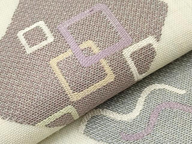 平和屋着物＊夏物　九寸名古屋帯　抽象文　正絹　逸品　CABI8668tx