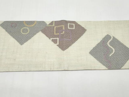 平和屋着物＊夏物　九寸名古屋帯　抽象文　正絹　逸品　CABI8668tx