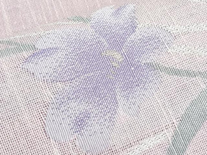 平和屋着物＊夏物　八寸名古屋帯　草花文　銀糸　未使用　CABI8669tx