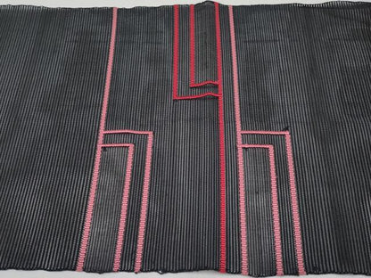 平和屋着物＊夏物　八寸名古屋帯　絽綴れ　色紙重ね文　黒地　正絹　逸品　CABI8670tx