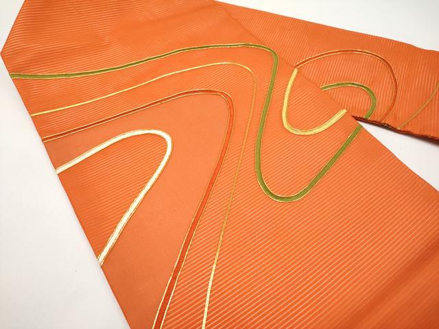平和屋着物＊夏物　九寸名古屋帯　駒刺繍　流水文　正絹　逸品　CABI8672tx