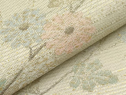 平和屋着物＊夏物　九寸名古屋帯　霞枝花文　金糸　正絹　逸品　未使用　CABI8676tx