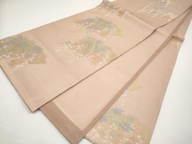 平和屋着物＊夏物　六通柄袋帯　扇面枝花文　金銀糸　正絹　逸品　CABI8691tx