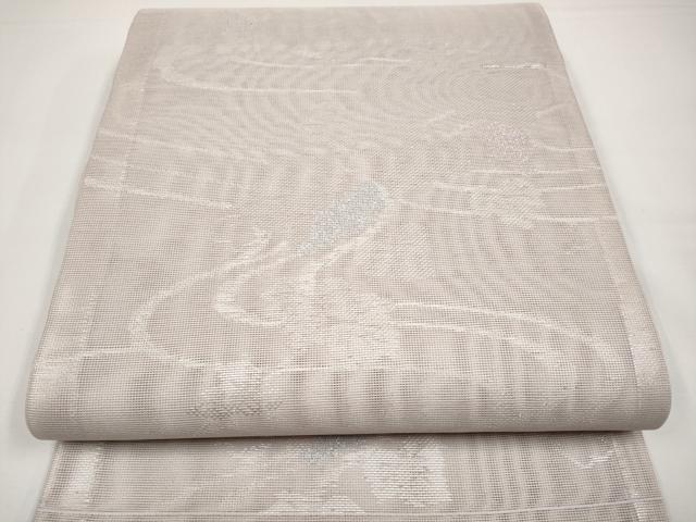 平和屋着物＊夏物　六通柄袋帯　葡萄蔦の葉文　銀糸　正絹　逸品　CABI8700tx
