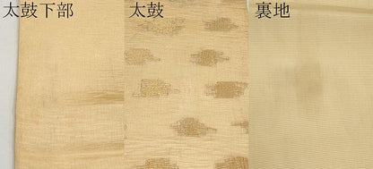 平和屋着物＊夏物　太鼓柄袋帯　抽象文　金糸　正絹　逸品　CABI8703tx