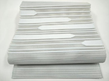 平和屋着物＊夏物　八寸名古屋帯　絽綴れ　横段文　薄雲鼠色　正絹　逸品　CABI8711tx