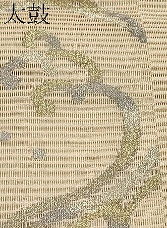 平和屋着物＊夏物　八寸名古屋帯　絽綴れ　短冊立波文　金銀糸　正絹　逸品　CABI8714tx