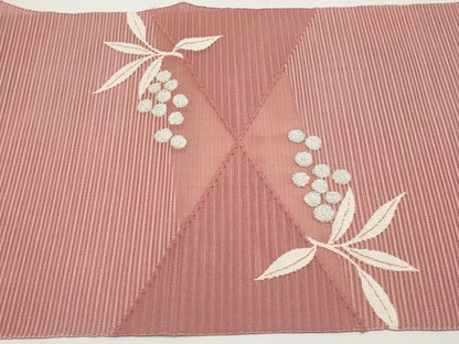 平和屋着物＊夏物　八寸名古屋帯　絽綴れ　南天文　銀糸　正絹　逸品　未使用　CABI8715tx