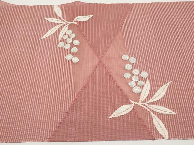 平和屋着物＊夏物　八寸名古屋帯　絽綴れ　南天文　銀糸　正絹　逸品　未使用　CABI8715tx