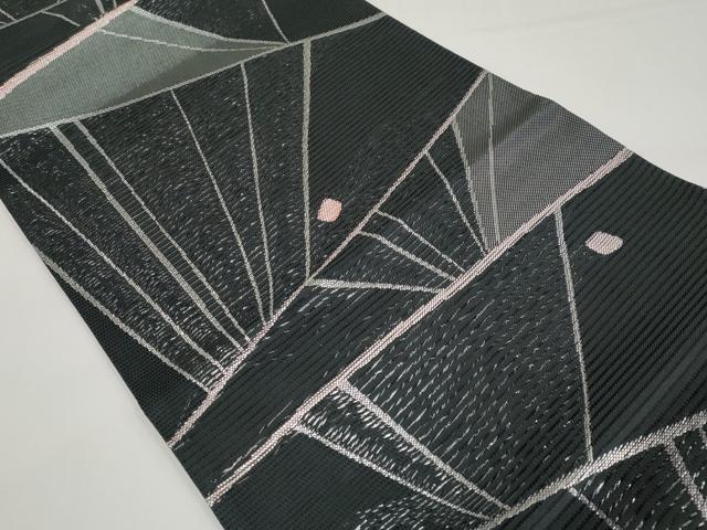 平和屋着物＊夏物　六通柄　京袋帯　切嵌文　黒地　銀糸　CABI8717tx