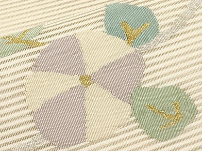 平和屋着物＊夏物　八寸名古屋帯　絽綴れ　枝花文　金銀糸　正絹　逸品　CABI8718tx