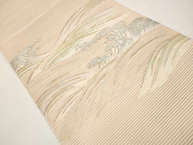 平和屋着物＊夏物　八寸名古屋帯　絽綴れ　立波文　金銀糸　正絹　逸品　CABI8719tx