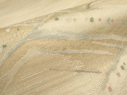 平和屋着物＊夏物　八寸名古屋帯　すくい織　抽象文　正絹　逸品　CABI8727tx