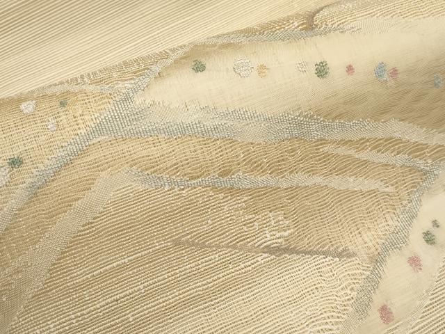 平和屋着物＊夏物　八寸名古屋帯　すくい織　抽象文　正絹　逸品　CABI8727tx