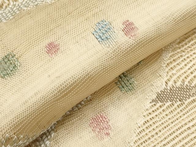 平和屋着物＊夏物　八寸名古屋帯　すくい織　抽象文　正絹　逸品　CABI8727tx