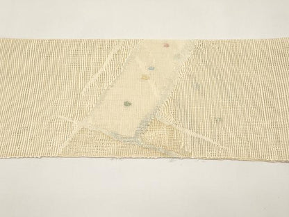 平和屋着物＊夏物　八寸名古屋帯　すくい織　抽象文　正絹　逸品　CABI8727tx
