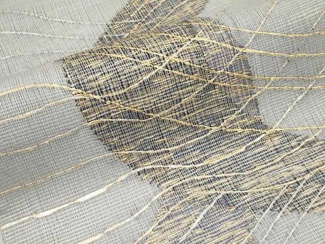 平和屋着物＊夏物　太鼓柄袋帯　櫛織　抽象文　金銀糸　正絹　逸品　CABI8733tx