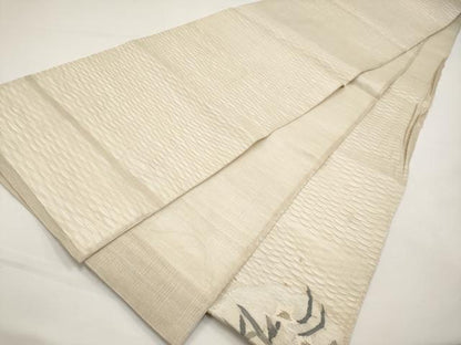 平和屋着物＊夏物　太鼓柄袋帯　すくい織　籬枝花文　金銀糸　正絹　逸品　CABI8736tx