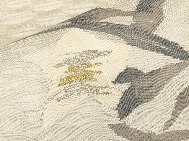 平和屋着物＊夏物　太鼓柄袋帯　すくい織　籬枝花文　金銀糸　正絹　逸品　CABI8736tx