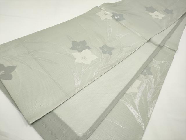 平和屋着物＊夏物　六通柄袋帯　桔梗　銀糸　正絹　逸品　CABI8738tx