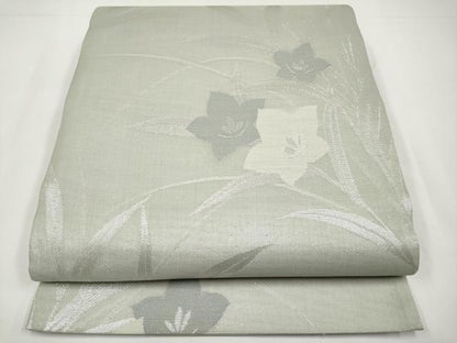 平和屋着物＊夏物　六通柄袋帯　桔梗　銀糸　正絹　逸品　CABI8738tx
