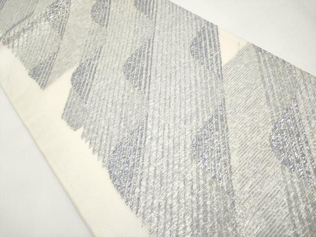 平和屋着物＊夏物　六通柄袋帯　斜線文　銀糸　正絹　逸品　CABI8740tx