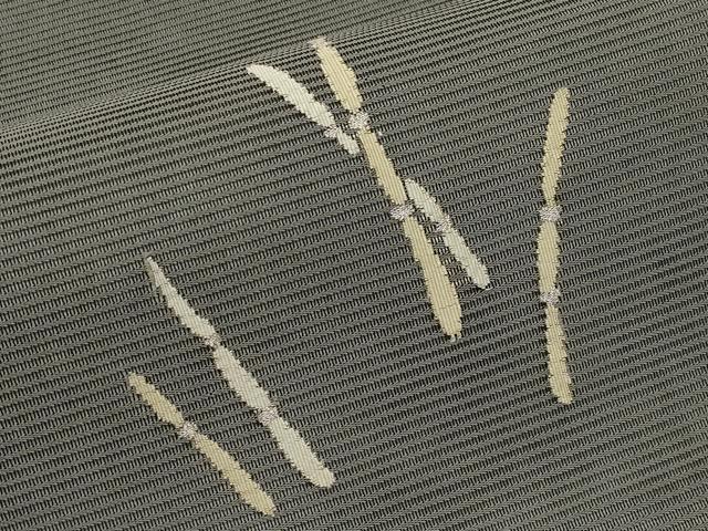 平和屋着物＊夏物　九寸名古屋帯　木賊文　銀糸　正絹　逸品　未使用　CABI8743tx