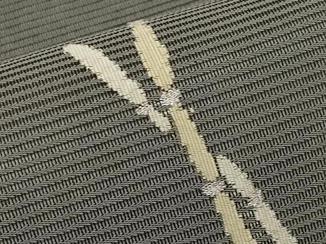 平和屋着物＊夏物　九寸名古屋帯　木賊文　銀糸　正絹　逸品　未使用　CABI8743tx