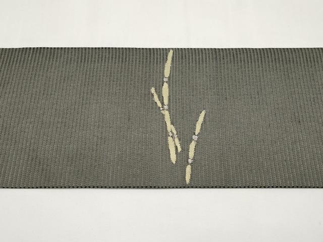 平和屋着物＊夏物　九寸名古屋帯　木賊文　銀糸　正絹　逸品　未使用　CABI8743tx