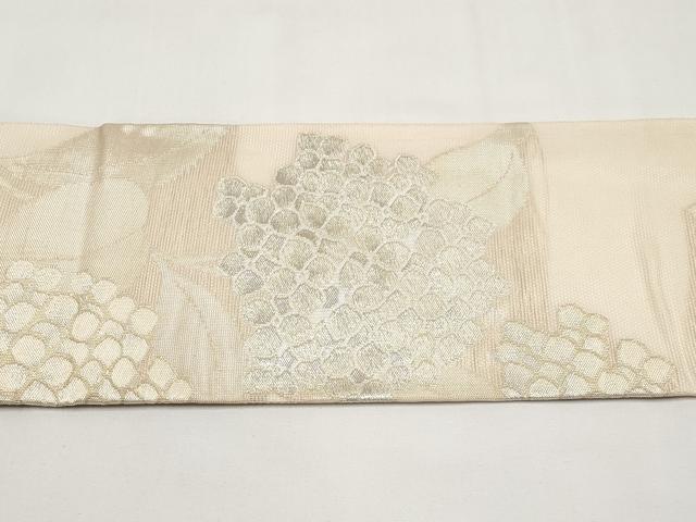 平和屋着物＊夏物　九寸名古屋帯　紫陽花　金銀糸　正絹　逸品　CABI8746tx