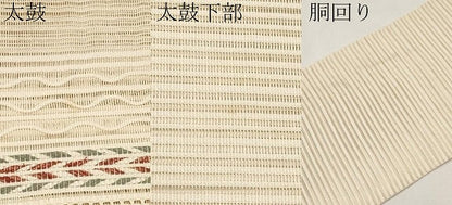 平和屋着物＊夏物　八寸名古屋帯　絽綴れ　横段文　金銀糸　正絹　逸品　CABI8748tx