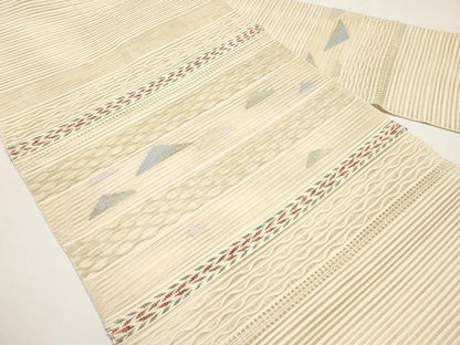 平和屋着物＊夏物　八寸名古屋帯　絽綴れ　横段文　金銀糸　正絹　逸品　CABI8748tx