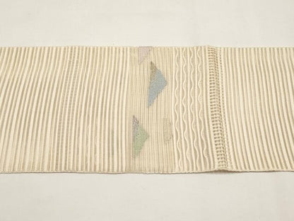 平和屋着物＊夏物　八寸名古屋帯　絽綴れ　横段文　金銀糸　正絹　逸品　CABI8748tx
