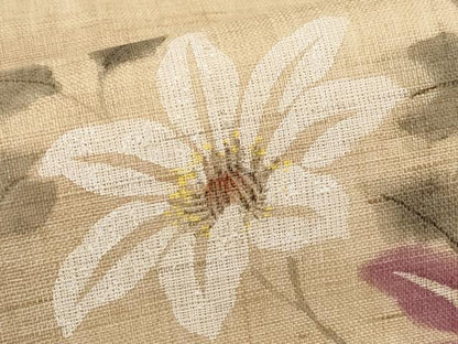 平和屋着物＊夏物　九寸名古屋帯　作家物　手描き　枝花文　麻　逸品　CABI8753tx