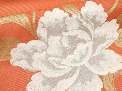 平和屋着物＊夏物　九寸名古屋帯　牡丹唐草文　金銀糸　正絹　逸品　CABI8754tx