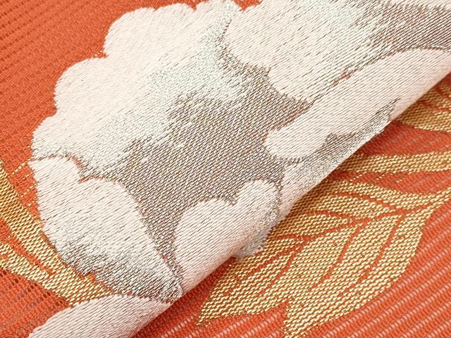 平和屋着物＊夏物　九寸名古屋帯　牡丹唐草文　金銀糸　正絹　逸品　CABI8754tx