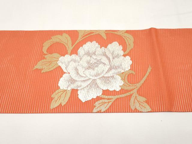 平和屋着物＊夏物　九寸名古屋帯　牡丹唐草文　金銀糸　正絹　逸品　CABI8754tx