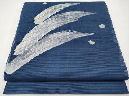 平和屋着物＊夏物　八寸名古屋帯　露芝文　銀糸　正絹　逸品　CABI8755tx