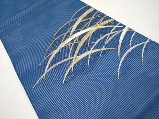 平和屋着物＊夏物　九寸開き名古屋帯　芝草文　金銀糸　正絹　逸品　CABI8758tx