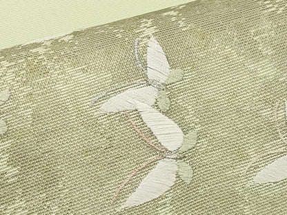 平和屋着物＊夏物　九寸開き名古屋帯　総刺繍　舞蝶文　銀糸　正絹　逸品　CABI8760tx