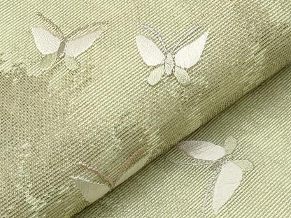 平和屋着物＊夏物　九寸開き名古屋帯　総刺繍　舞蝶文　銀糸　正絹　逸品　CABI8760tx