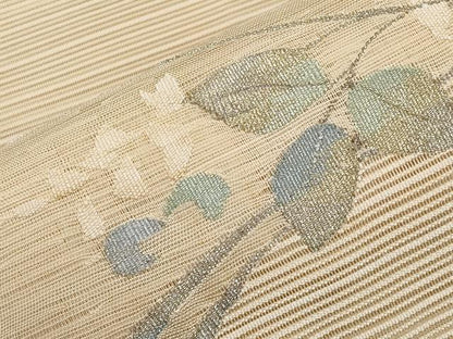 平和屋着物＊夏物　八寸名古屋帯　絽綴れ　流水枝葉文　金銀糸　正絹　逸品　CABI8762tx