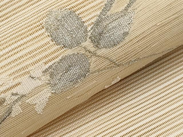 平和屋着物＊夏物　八寸名古屋帯　絽綴れ　流水枝葉文　金銀糸　正絹　逸品　CABI8762tx