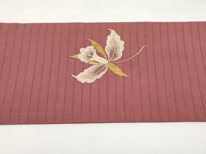 平和屋着物＊夏物　中国三大刺繍　相良刺繍　絽塩瀬　九寸名古屋帯　百合　金糸　正絹　逸品　CABI8763tx