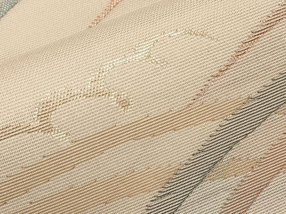 平和屋着物＊夏物　六通柄袋帯　立波文　金糸　正絹　逸品　CABI8766tx
