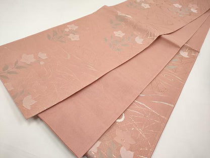平和屋着物＊夏物　六通柄袋帯　桔梗　金糸　正絹　逸品　未使用　CABI8768tx
