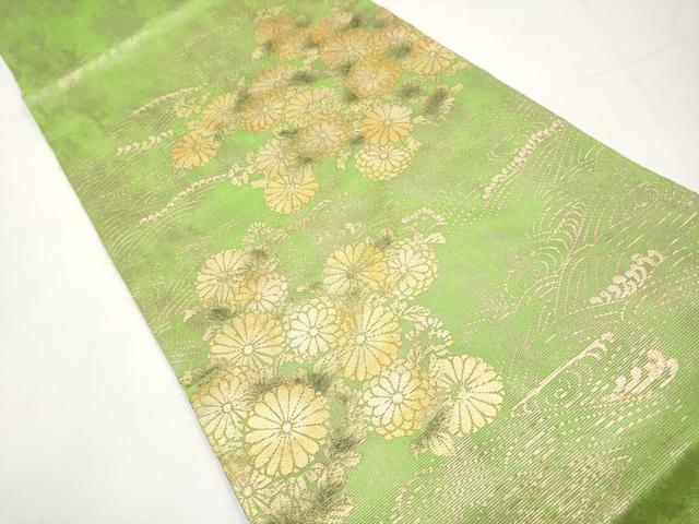 平和屋着物＊夏物　太鼓柄袋帯　枝菊文　金彩　正絹　逸品　CABI8769tx