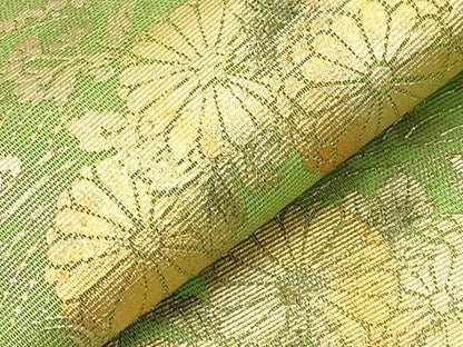 平和屋着物＊夏物　太鼓柄袋帯　枝菊文　金彩　正絹　逸品　CABI8769tx