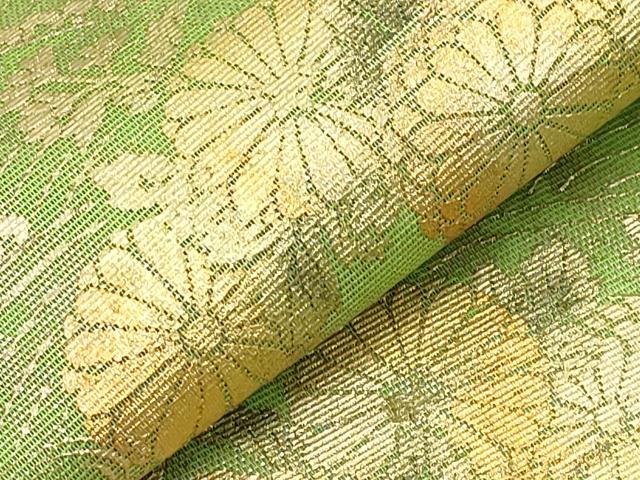 平和屋着物＊夏物　太鼓柄袋帯　枝菊文　金彩　正絹　逸品　CABI8769tx