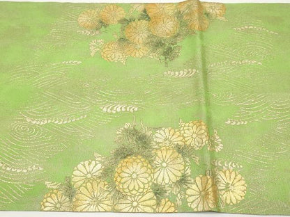 平和屋着物＊夏物　太鼓柄袋帯　枝菊文　金彩　正絹　逸品　CABI8769tx